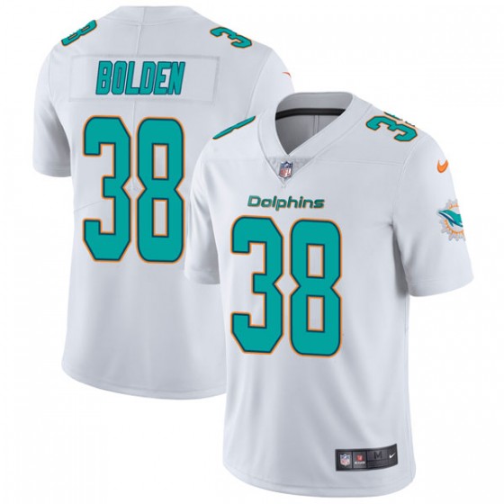 Nike Miami Dolphins 38 Brandon Bolden White Men Stitched NFL Vapor Untouchable Limited Jersey